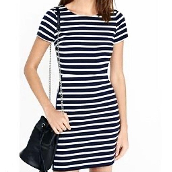 Express French Breton Striped Mini Scuba Dress - Picture 11 of 11